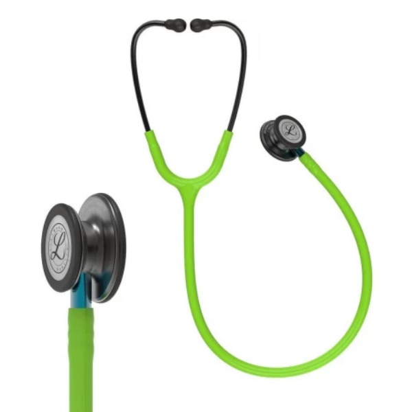 3M Littmann Classic III - Estetoscopio de monitoreo, cofre brumoso, Tubo color Verde lima